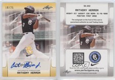 2017 Leaf Perfect Game National Showcase Yellow /25 Anthony Herron #BA-AH2 Auto