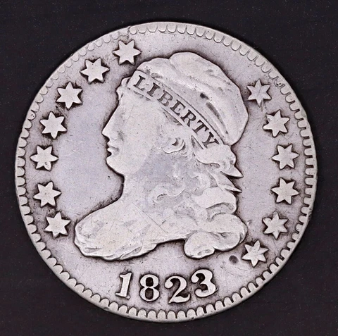 1823/2 Capped Bust Dime Large E's - VG/F Cleaned Cover