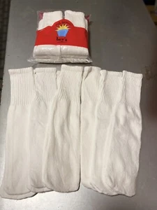 12 Pairs Bureau Boy’s Socks White Shoe Size 2.5 - 9 Made in USA.....Aw - Picture 1 of 12