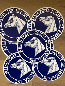 Vntg Welsh Pony Society Of America Sticker 8” Round Truck Trailer Sticker - Picture 1 of 3