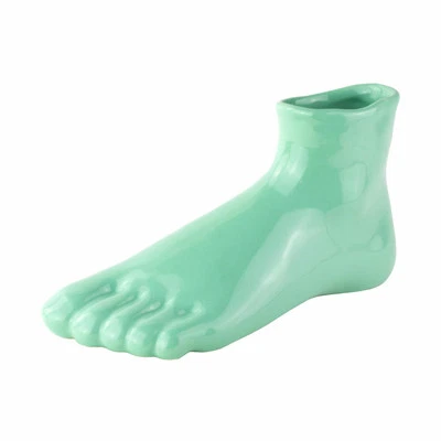 Donkey Products Arts of Parts Fuß Vase Blumenvase Deko Türkis 24 x 9.5 x 13 cm - Bild 1 von 4