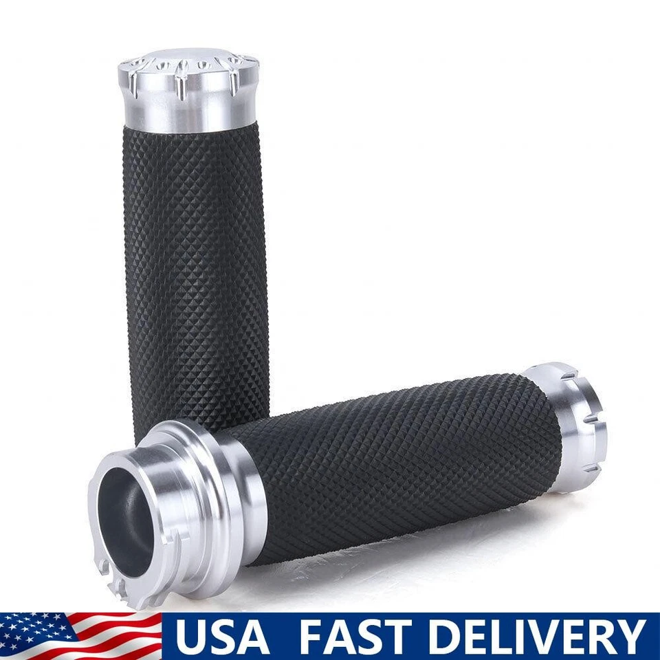 1" Motorcycle Hand Grips For Harley Road King Glide Softail Sportster XL Yamaha - Image 1 of 4