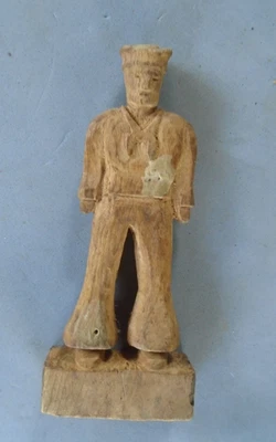 sailor wood carving (trench art?) - Image 1 of 2