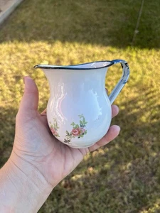 "JARRA PEQUEÑA DE COLECCIÓN 4"" MARCA CINSA SALTILLO MEXICO ESMALTE ESTAMPADO FLORAL B7" - Imagen 1 de 5