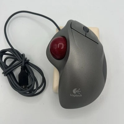 Logitech TrackMan Wheel T-BB18 Wired Optical USB Ergonomic Trackball Mouse - Image 1 of 4