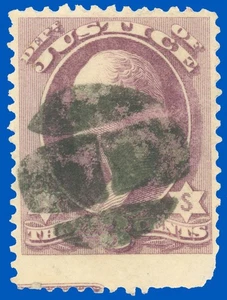 Scott #O27 3¢ JUSTICE DEPT OFFICIAL, IMPRESSUM CAPTURE & NEGATIVE H Fancy Cancel! - Bild 1 von 1