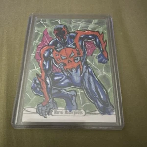 2016 Marvel Masterpieces Auto Sketch Spider-man 2099 Kevin Sharpe 1/1 - Picture 1 of 2