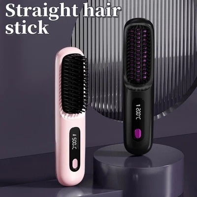 Cordless Hair Straightener Brush-Portable Straightening Comb for Travel&Home - Image 1 of 4
