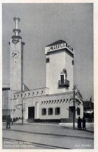 1935 Bruxelles Exposition Pavillon Du Chile Chilean Pavilion Postcard - Picture 1 of 2