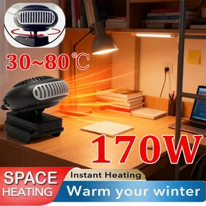 Small Space Heater 170W 2 Gears 18V Battery Operated Electric Fan Heater - Picture 1 of 17