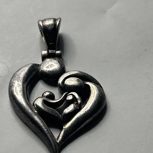 Colgante corazón amor madre e hijo de plata de ley 925 - Imagen 1 de 4