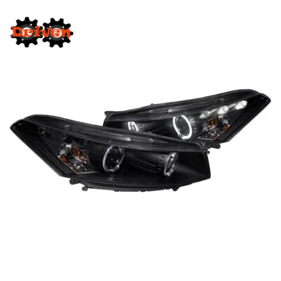 Faros proyectores LED DRL halo negros lámpara para 08-12 Honda Accord 2 puertas cupé Foto 1 de 4