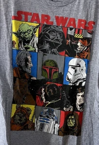 Star Wars Comicfiguren Block Herren grau T-Shirt Gr. L - Bild 1 von 4