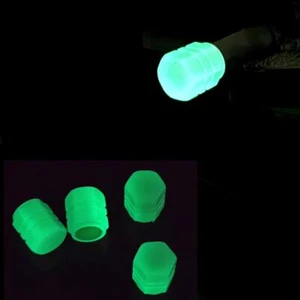 Luminous Valve Cap Fluorescent Night Glowing Car Wheels Valve Caps Hub Tyre D6E7 - Picture 1 of 15