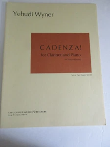 Yehudi Wyner Cadenza! For Clarinet and Piano (or Harpsichord) Sheet Music - Picture 1 of 4
