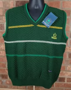 Blarney Castle Designs Ireland V Neck Knit Green Mens Size Medium Sweater Vest - Picture 1 of 5