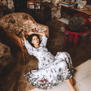 Cara Cara Bluehill Fairytale Mushroom Border Midi Dress Size 4 NWT Cottage - Picture 1 of 16