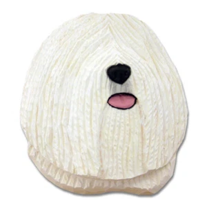 Puli Head Plaque Figurine White - Picture 1 of 1