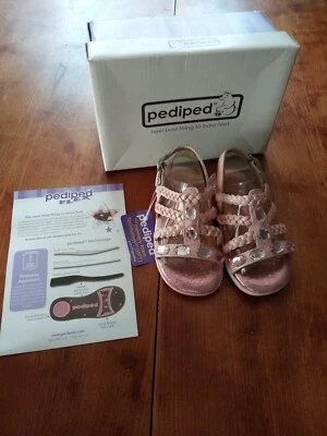 Pediped Flex Phoebe Rhinestone Gem Sandals Memory Foam Size 6-6.5 Narrow Pink - Image 1 of 4