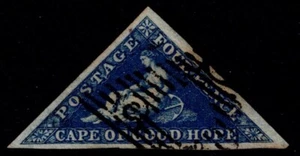 1855 Kap der Guten Hoffnung 4d tiefblau große Ränder knackiger Stempel VFU SG 6 - Bild 1 von 1