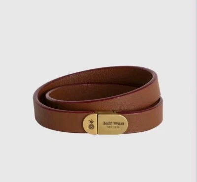 Jeff Wan Manhattan Bracelet tan brown wrap around magnetic clasp Faux Leather - Image 1 of 4