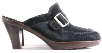 UGG Australia Isabella 5565 Black Suede Buckle Heels Mule shoes Women's 6 - Image 1 of 4