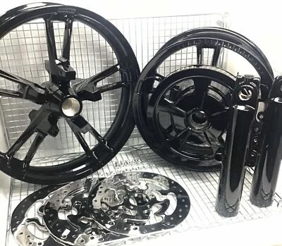 ***HARLEY ENFORCER WHEELS GLOSS BLACK 2014-19 ROAD KING STREET GLIDE (OUTRIGHT) - Imagem 1 de 4