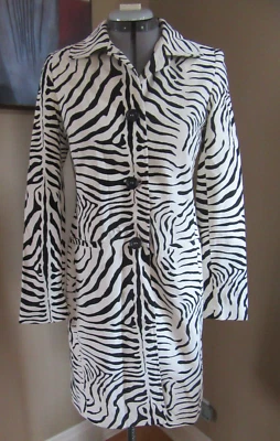 Abrigo mujer Allen B. by Allen Schwartz estampado cebra longitud media talla S Foto 1 de 4