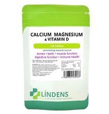 Calcium Magnesium & Vitamin D 120 Tablets Quality Natural Supplement 100% RDA