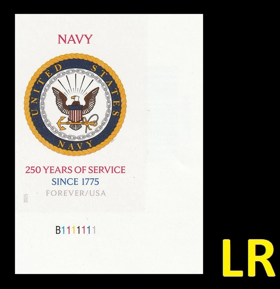 US 6004a Navy 250 Years imperf NDC plate single LR MNH 2025 - Image 1 of 1