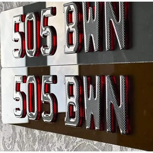 4d red Neons with 3d Carbon gel tops on tinted Plates - Picture 1 of 3