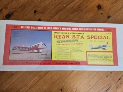 Rare SIG Maxey Hester's RYAN STA SPECIAL r/c kit NEW! - Image 1 of 4