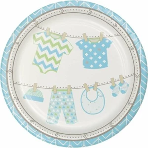 Bundle of Joy Baby Boy Paper Party Dinner Plates x 8 - Picture 1 of 1