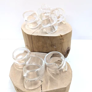 Anillos servilleteros espirales Lucite vintage 7 mediados de siglo arte acrílico moderno decoración de comedor - Imagen 1 de 9