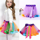 For Cute Kids Girls Rainbow Fluffy Princess Dance Dress Party Tutu Skirt Tulle