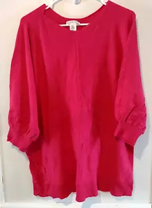 Top camicia rosso Max Studio manica 3/4 donna 2X - Foto 1 di 5
