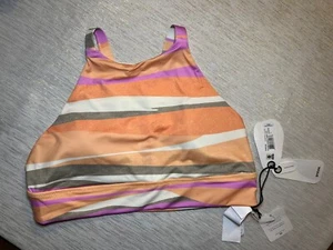 prAna Women’s Marine Street Swim Top -High Neck Multicolor Sz Large NWT - Picture 1 of 3