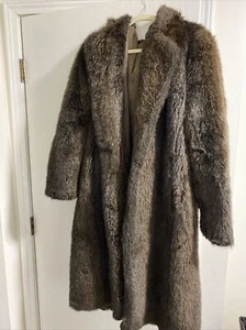 Campus Esprit Jacket Size 42 Brown Button Down Outerwear Faux Fur Women's - Picture 1 of 6