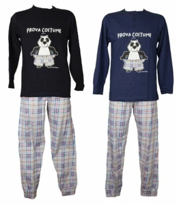 SG Pigiama uomo CRAZY FARM estivo manica lunga collo serafino pantalone con pols - Imagen 1 de 7