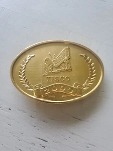 NUEVO 2000 Ovalado Tono Dorado Tisco Cinturón Hebilla Tractor Piezas SMA Combina Agricultura - Imagen 1 de 4