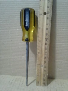 VTG. Buck Bros USA Pointed Hammer Cap Pick Chisel Yellow & Black Handle. VGC - Bild 1 von 15