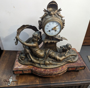L & F Moreau French Victorian mantle clock