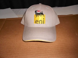 Eni Racing Lubricants Logo Embroidered Grey Adjustable Baseball Hat Cap-NEW (m1 - Picture 1 of 2