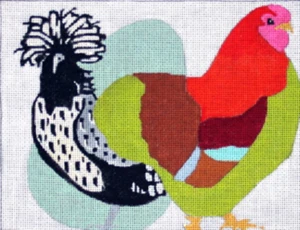 Needlepoint Handpainted Melissa Prince Urban Chickens 8x6 - Picture 1 of 1