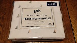 Southern Tide Printed Cotton Sheet Set Twin Extra Long Sailboats