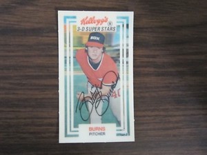 1983 Kelloggs 3-D Super Stars # 43 Robert Burns Card Chicago White Sox (B67)