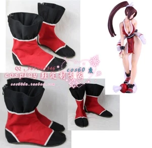 The Alluring Ninja Girl Mai Shiranui Cosplay Shoes KOF Tabi Ankle Boots S008 - Picture 1 of 2