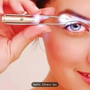 LED Light Up Tweezers Stainless Steel Make Up Tool Eyelash Eyebrow Hair Removal - Picture 1 of 8