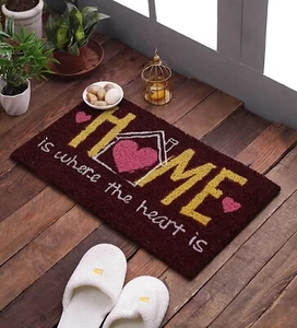 Natural Coconut Fiber Printed Doormat 14 x 24 Inch Home is Where the Heart is - Picture 1 of 3