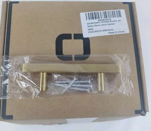 Goldenwarm 3 in. Brushed Brass Cabinet Pull Handle, 76mm Hole Centers -Lot of 30 - Picture 1 of 8